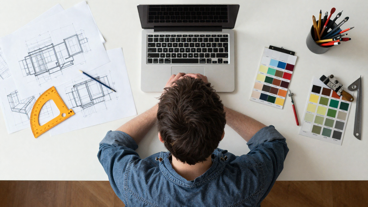 Interior designer inspecting site execution and coordinating with contractors